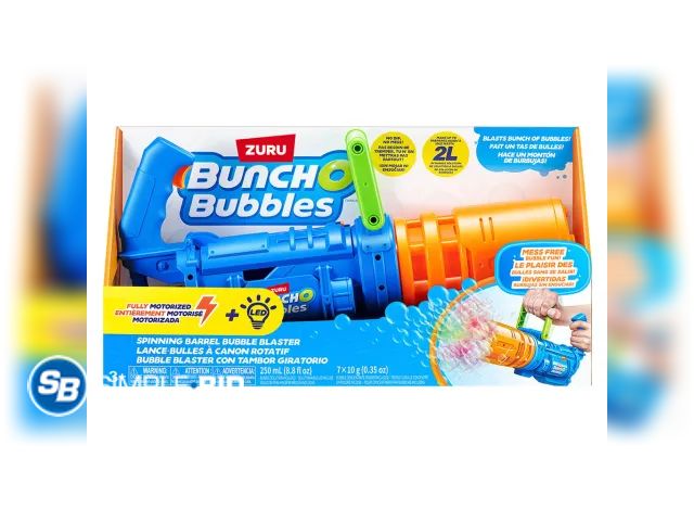 Lot 58-73879 - Bunch O Bubbles Spinning Barrel Bubble Blaster Motorized Outdoor Toy with LED - open Box - light use