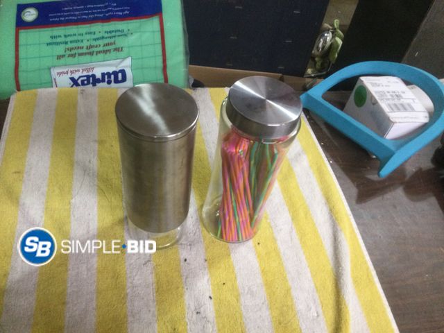 Lot 58-59609 - Set of (2) Glass Storage Jars