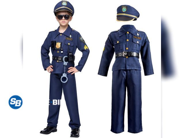 Lot 58-32846 - New SYNCFUN Police Officer Boys Halloween Costume Set for 8-10 years