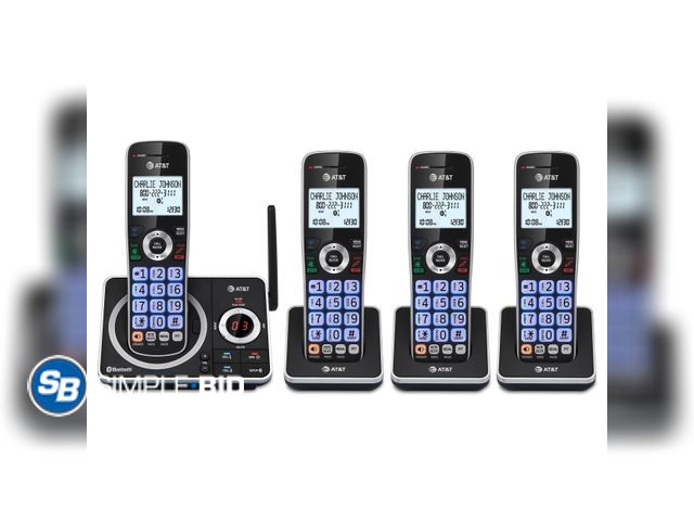 Lot 58-37566 - AT&amp;T 4-Handset Expandable Cordless Phone with Unsurpassed Range, Bluetooth Connect to Cell, Smar...