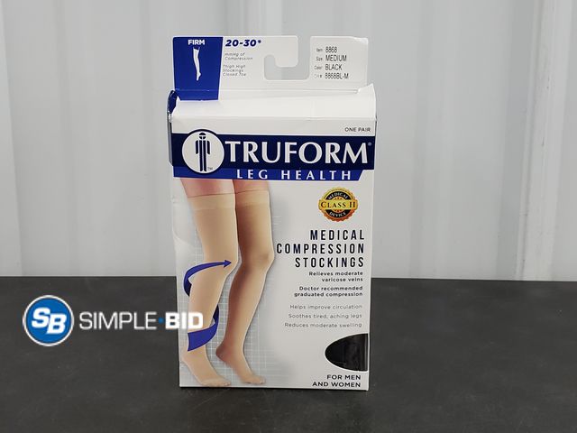 Lot 58-53679 - Truform Leg Health - Medical Compression Stockings - Firm - Size Medium