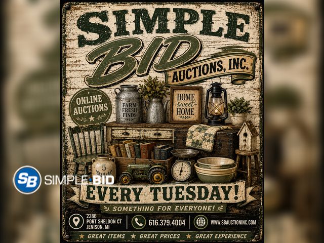 Simple Bid Auction, Inc - September 15th -JENISON, MI -- TUESDAY!! -- Store Returns, Shelf Pulls, Overstock Toys, & Consignments!!!!