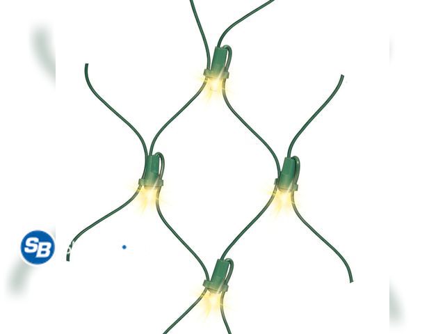 Lot 58-32911 - New 150-Count Warm White LED Net Christmas Lights with Green Wire, 24 sq. ft., Holiday Time