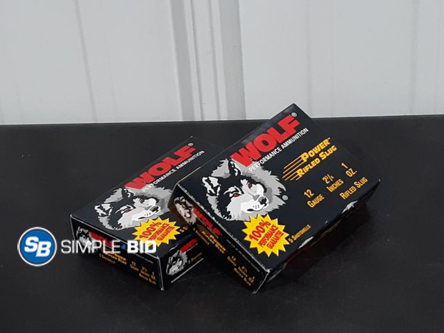 Lot 58-32176 - Lot of (2) Boxes of Wolf Performance Ammunition Power Rifled Slug 12 Gauge 2 3/4" 1 oz  5 Shots Each