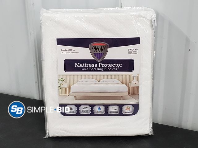 Lot 58-72294 - All in One Mattress Protector with Bed Bug Blocker - Size Twin XL Zippered Encasement