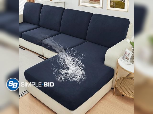 Lot 58-40598 - New Waterproof Couch Cushion Covers Thick Velvet Fabric Washable Sofa Slipcovers Sectional Couch Cov...