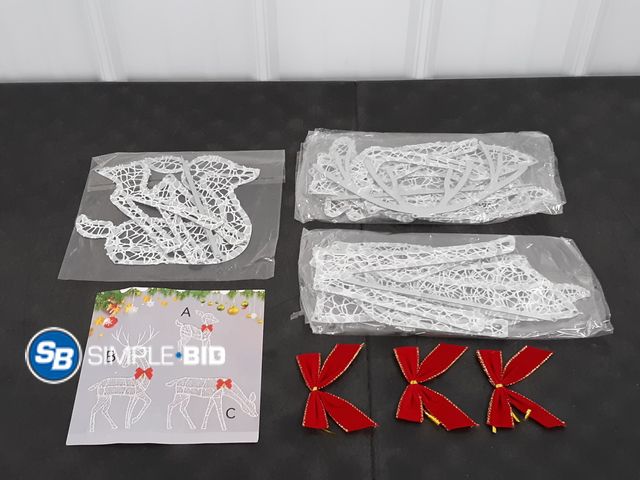 Lot 58-37188 - 3-Piece Large Christmas Deer Family, Lighted Outdoor Decoration, Iridescent - appears unused - will ...