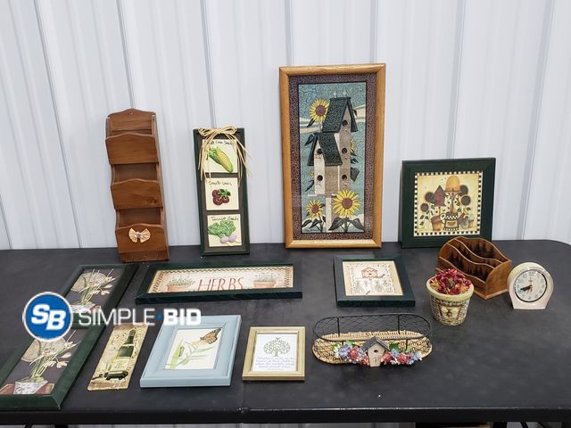 Lot 58-80184 - Lot of Various Wall Decor items -- including Framed Wall Art, Wooden Mailbox, and so much more