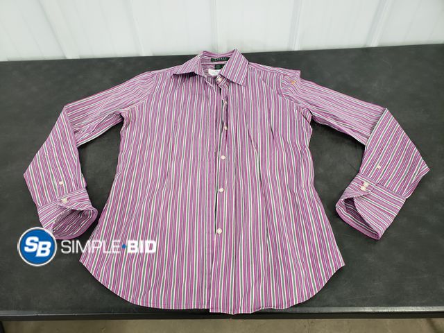 Lot 58-59516 - Ralph Lauren Striped Button Down Dress Shirt - Size Medium - Used