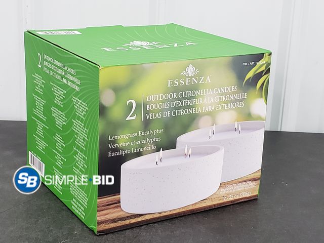 Lot 58-83893 - Essenza Outdoor Citronella Candles 2 Pack Lemongrass &amp; Eucalyptus