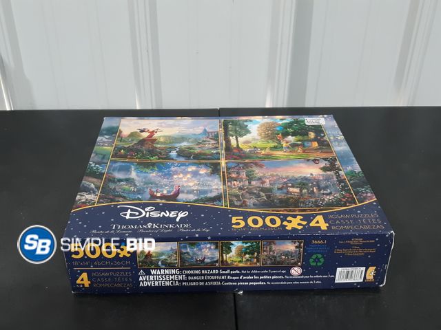 Lot 58-32767 - Disney Thomas Kinkade (4) 500 Count Puzzles