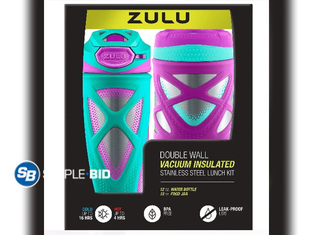 Lot 58-34739 - New Zulu 03137 Kids Water Bottle and Canister Set - Teal