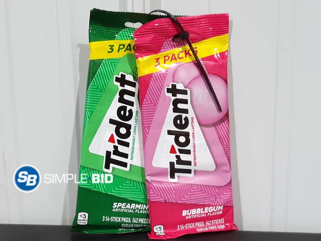 Lot 58-26242 - Lot of (2) 3 Pack Trident Gum Various Flavors