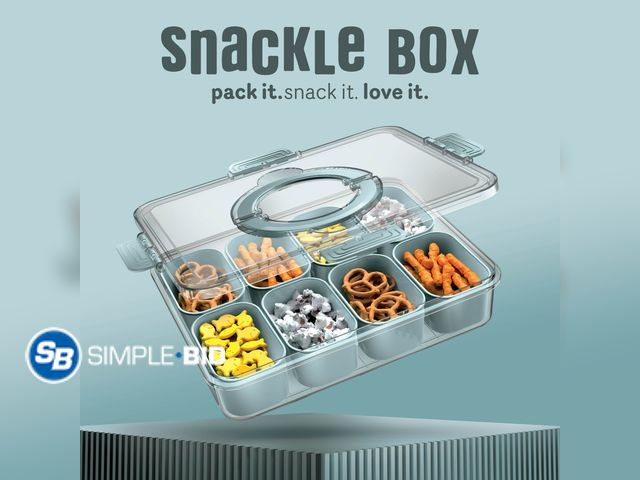 Lot 58-54632 - New Cook With Color  8-Compartment Snackle Box, Charcuterie and Snack Container, Divided Serving Tra...