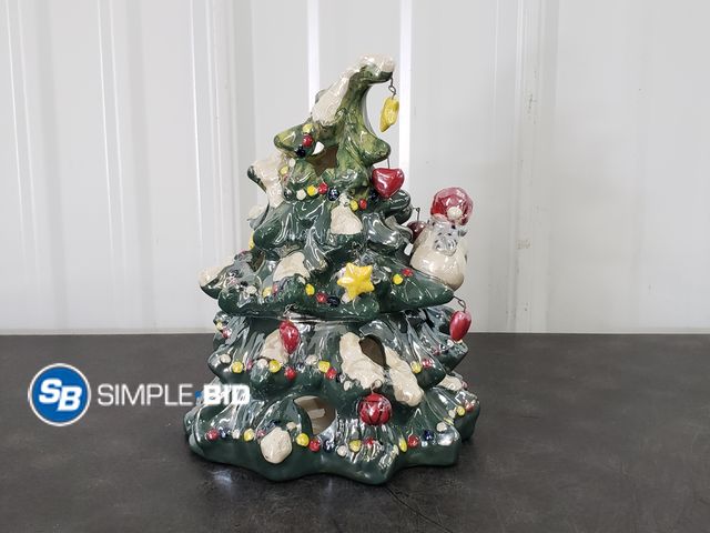 Lot 58-84422 - 9" Tall Ceramic Christmas Tree, for Tealight Candles