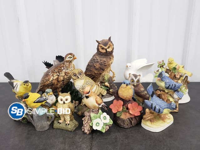Lot 58-80155 - Lot of (14) Ceramic Bird Figures - Variety of Birds and Owls