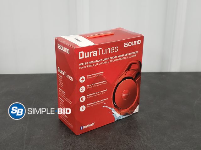 Lot 58-30228 - DuraTunes iSound Water Resistant Drop Proof Wireless Speaker