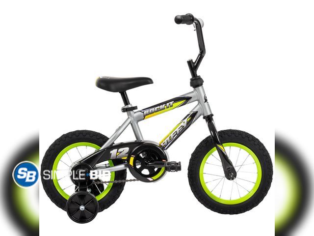 Lot 58-65290 - New Huffy 12" Rock It Kids' Bike, Fits Riders 37" - 42", Gray/Green, Youth, Boys