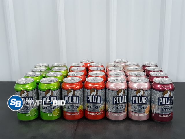 Lot 58-37704 - POLAR SELTZER! Lot of (32) Polar seltzer  -- Cranberry Lime - Black Cherry, Lime and Ruby Red Grapef...