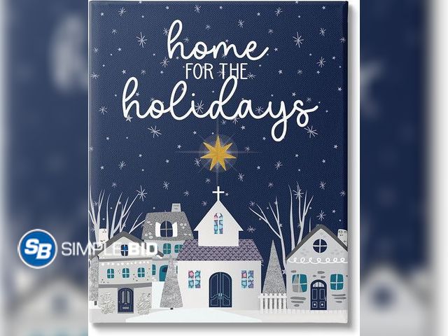 Lot 58-28279 - CHRISTMAS! New Stupell Industries Home For The Holidays Night Sky Canvas Wall Art, Design by Linda B...