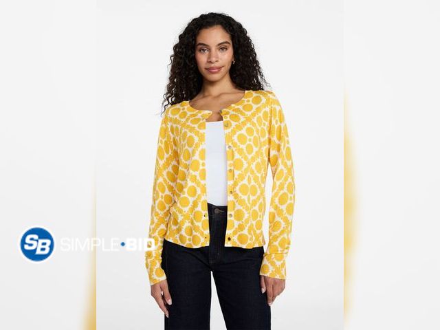 Lot 58-71504 - New Time and Tru Women's Fine Gauge Cardigan Sweater with Long Sleeves, Lightweight, Size L
