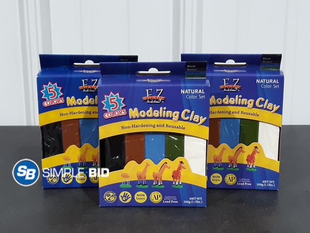 Lot 58-34708 - Lot of (3) Packs of EZ Shape Modeling Clar - Non Hardening and reusable - 5 Colors Each