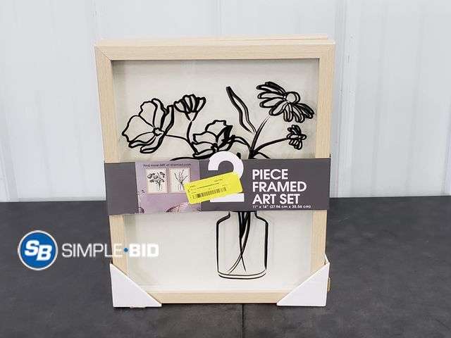 Lot 58-63406 - Lot of (2) Piece Framed Art Set - 11 x 14" - new