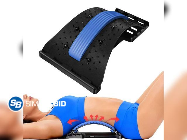 Lot 58-68400 - New Lumbar Support Board &amp; Back Stretcher - 4-Level Adjustable Cracker for Lower Back Pain Relie...