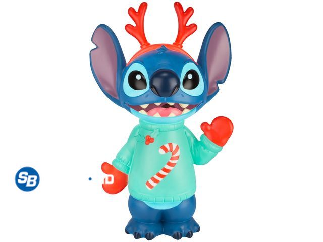 Lot 58-26980 - New Christmas Stitch from Disney's Lilo and Stitch with Antlers &amp; Sweater Blow Mold Decor, 27 in...