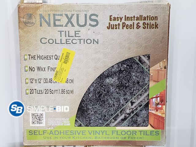 Lot 58-68220 - Lot of (6) Boxes of Nexus Tile Collection Peel &amp; Stick Tile - 20 tiles per box