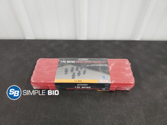 Lot 58-59706 - New 7 piece Metric impact Swivel Socket set - 10mm to 19mm 3/8" Drive