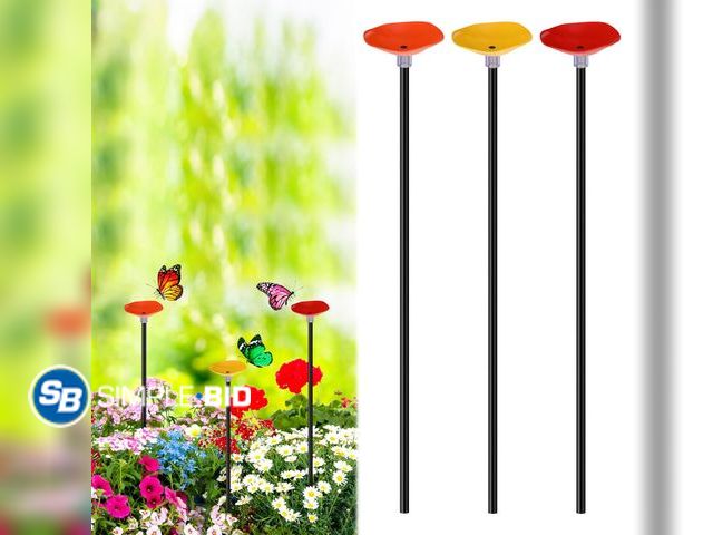 Lot 58-84230 - New Daifunli 3 Pcs Garden Flower Cups Butterfly Watering Station Set Bee and Butterfly Feeders Bird ...