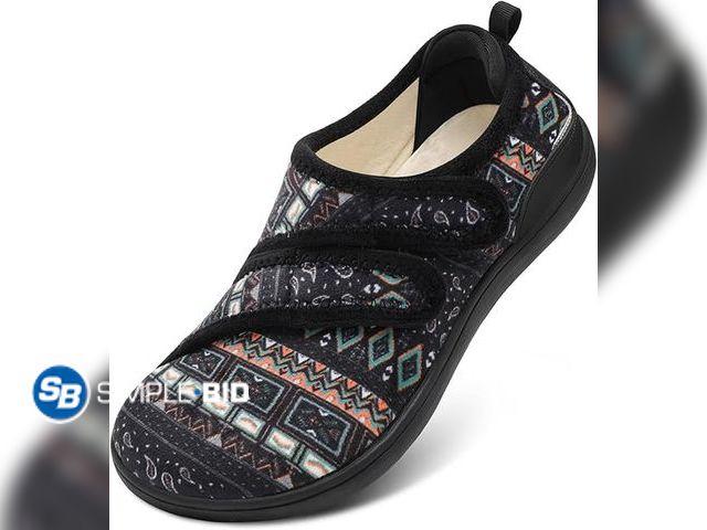 Lot 58-38341 - New XIHALOOK Mens Slippers Diabetic Shoes Wide Toe House Shoes Adjustable for Edema Plantar Fasciiti...