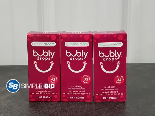 Lot 58-53833 - Lot of (3) SodaStream Bubly Drops - Raspberry