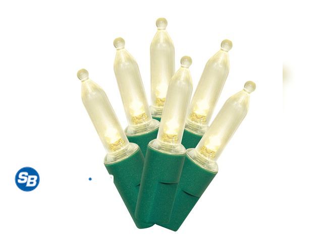 Lot 58-32872 - New Holiday Time 300-Count Warm White LED Mini Christmas Lights with Green Wire, 61.3', Holiday Time