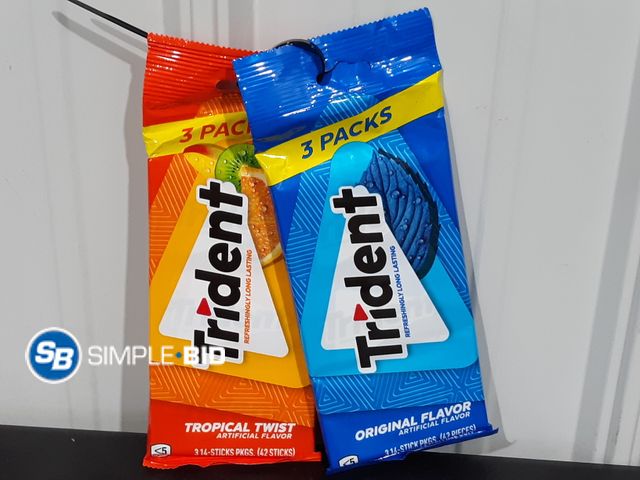 Lot 58-26241 - Lot of (2) 3 Pack Trident Gum Various Flavors
