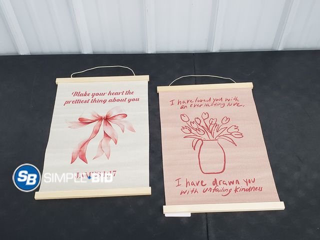 Lot 58-68887 - Lot of (2) New Inspirational Poster Canvas Wall art (1) I have Loved you with an everlasting love, I...