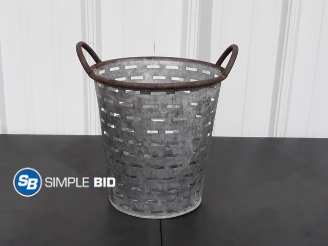 Lot 58-34997 - New Decorative Galvanized Metal Olive Basket - approx. 9"