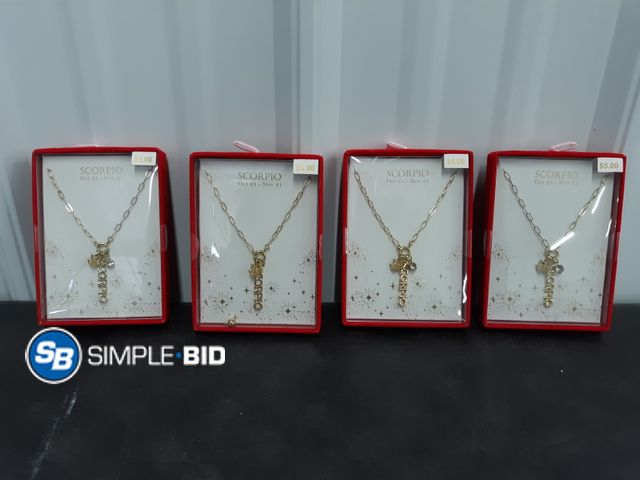 Lot 58-40020 - Lot of (4) New Zodiac SCORPIO Necklaces - Oct. 23-Nov21
