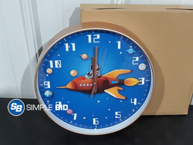 Lot 58-28613 - New Kid's SPACE Clock - approx.12"