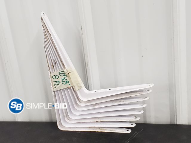 Lot 58-77543 - Lot of (8) 10 x 8" Shelf Brackets - White