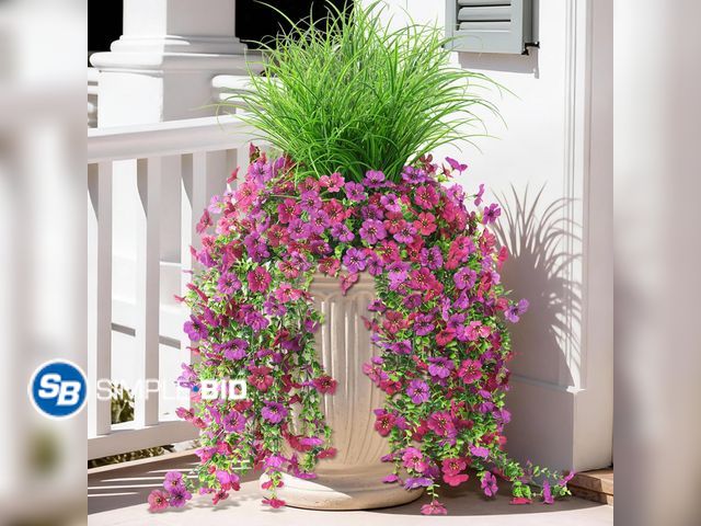 Lot 58-77774 - New Artificial Fake Flowers Plants for Outdoors Silk Hanging Home Decor