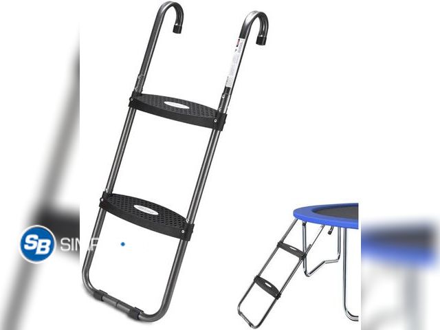 Lot 58-39035 - New HBTower Trampoline Ladder with Horizontal and Wide Steps, Universal Hook, UV Treated Steel, 220 ...