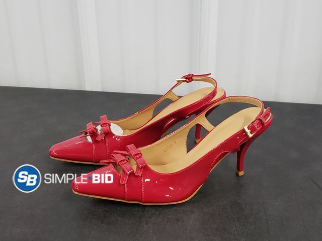 Lot 58-68378 - New Mattiventon Slingback Heels for Women Kitten Heels Bow Ankle Strap Pointed Toe Heel Sexy Wedding...