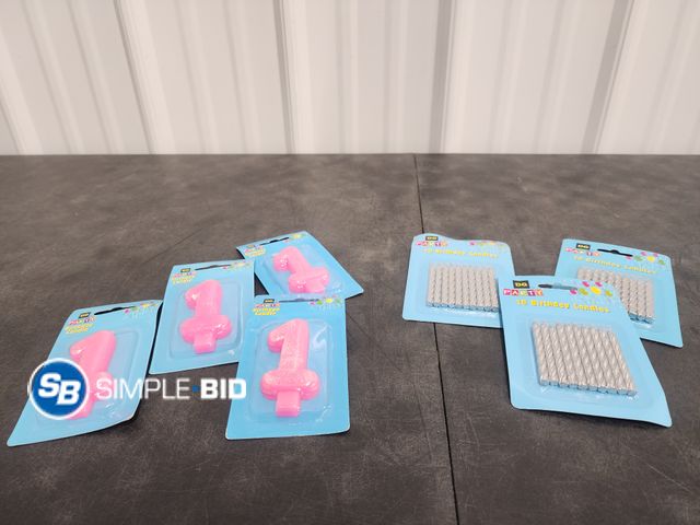 Lot 58-40312 - Lot of New Birthday candles - variety of styles