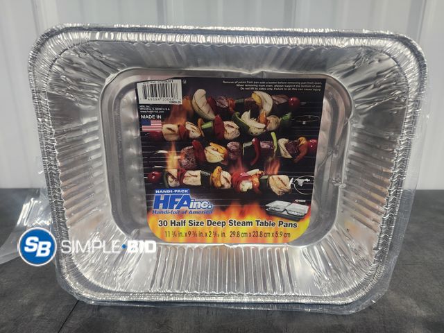 Lot 58-41512 - 30 Half Size Deep Steam Table Pans - unused