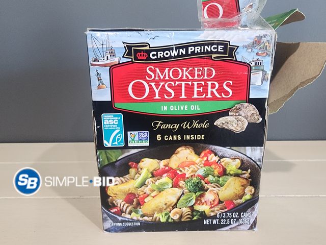 Lot 58-35834 - Smoked OYSTERS in olive oil - 6 cans - unopened