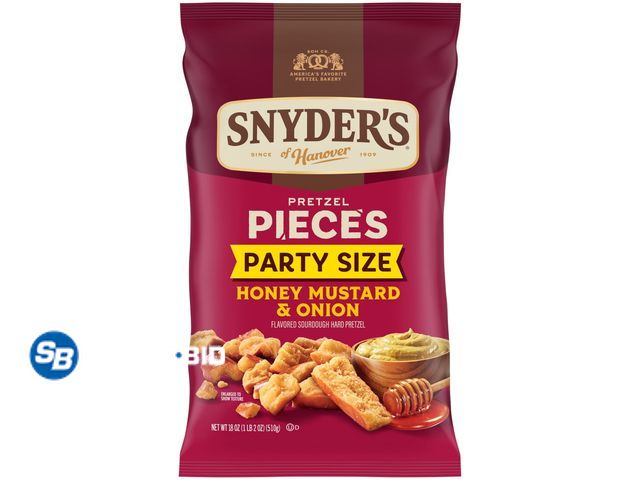 Lot 58-67413 - Lot of (4) Snyder's of Hanover Honey Mustard &amp; Onion Flavored Pretzel Pieces, 18 oz Bag - unopen...