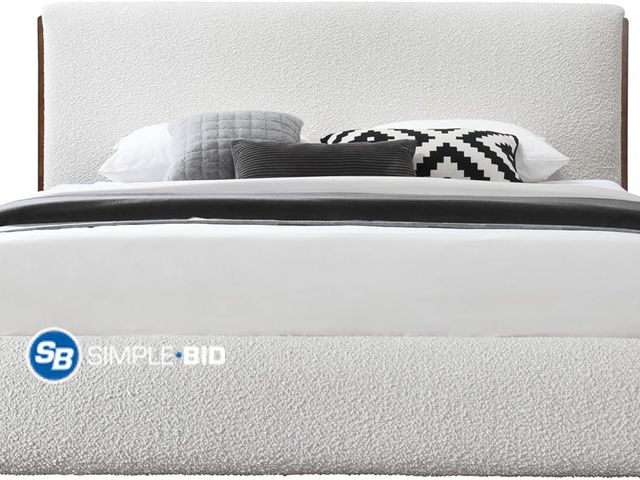 Lot 58-59696 - Boucle Bed Frame with Upholstered Headboard - KING SIZE - ONLY BOX 2 OF 2 - WILL NEED BOX 1