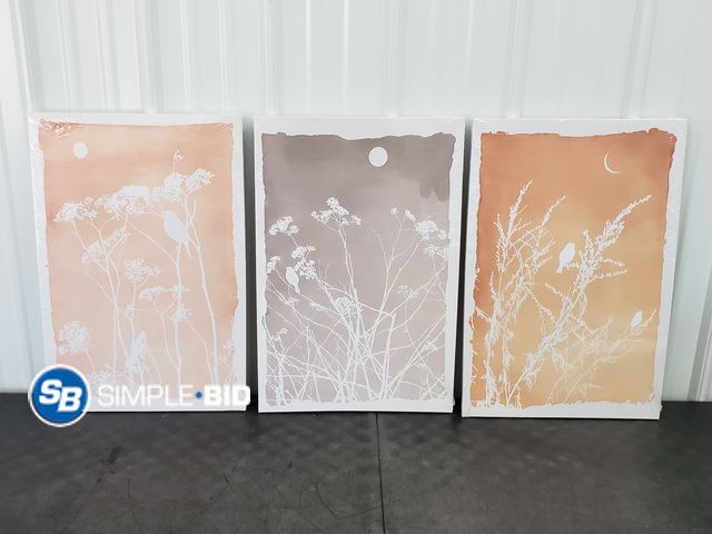 Lot 58-75414 - Lot of (3) Canvas Bird/Tree Prints